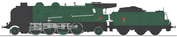 REE Modeles MB-127S - French Steam Locomotive Class 141 of the SNCF MONTLUÇON depot, A 593 tender, DCC Sound & Smoke